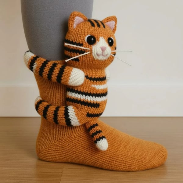 Cozy 3D Knit Animal Socks