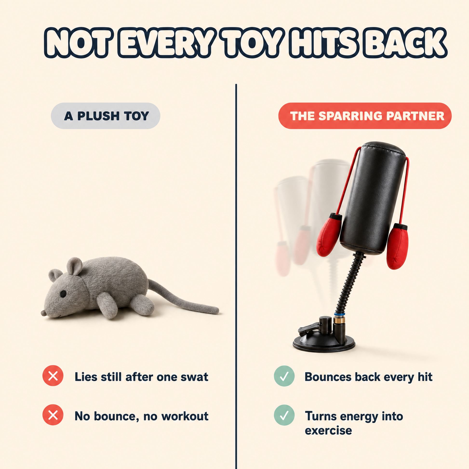 Not every toy hits back — plush toy vs The Sparring Partner