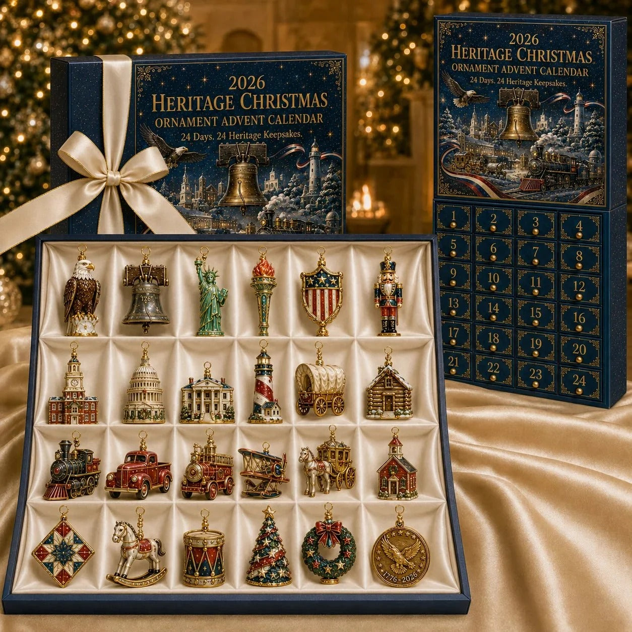 🏛️ 2026 Heritage Christmas Ornament Advent Calendar – 24-Day Keepsake Collection🎄