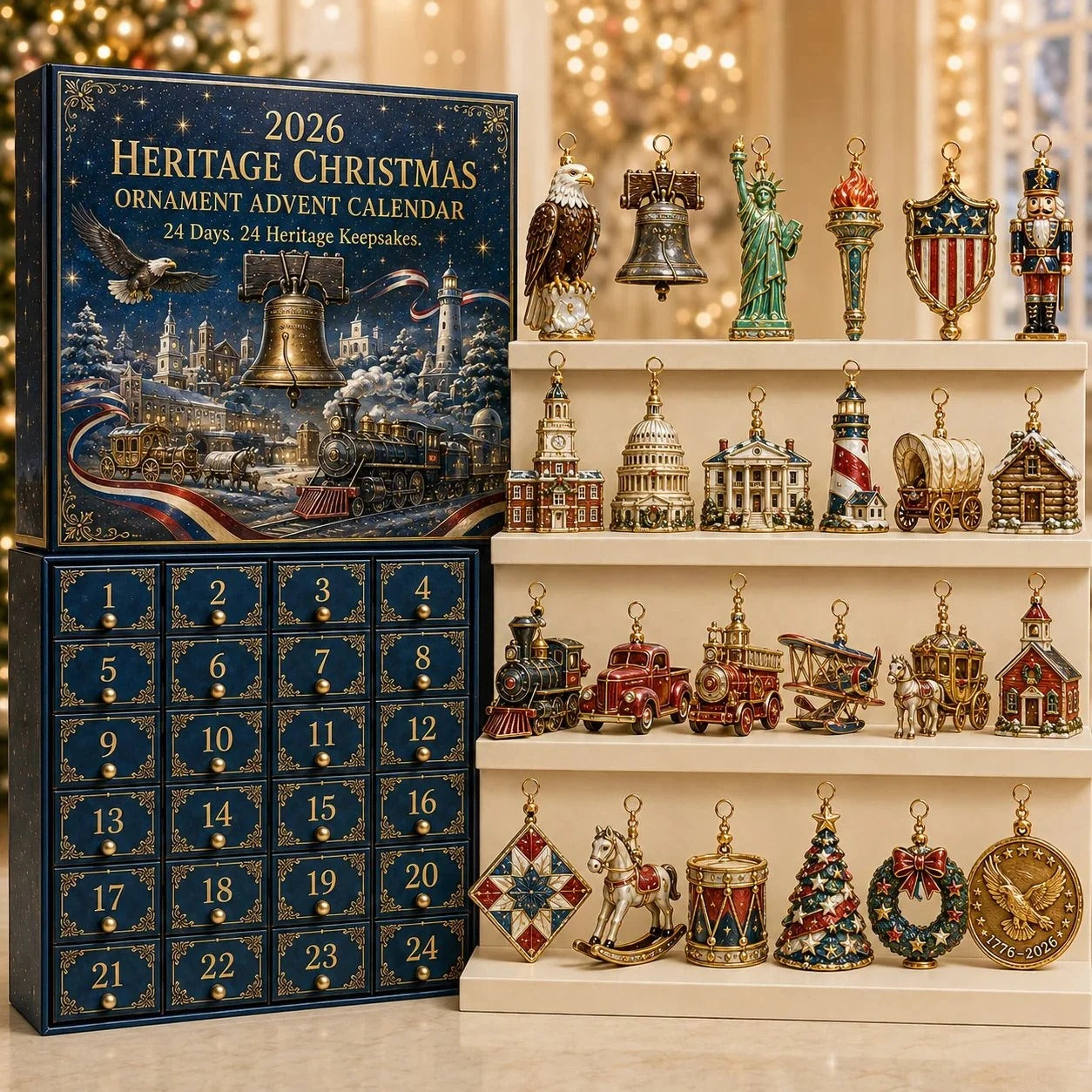 🏛️ 2026 Heritage Christmas Ornament Advent Calendar – 24-Day Keepsake Collection🎄