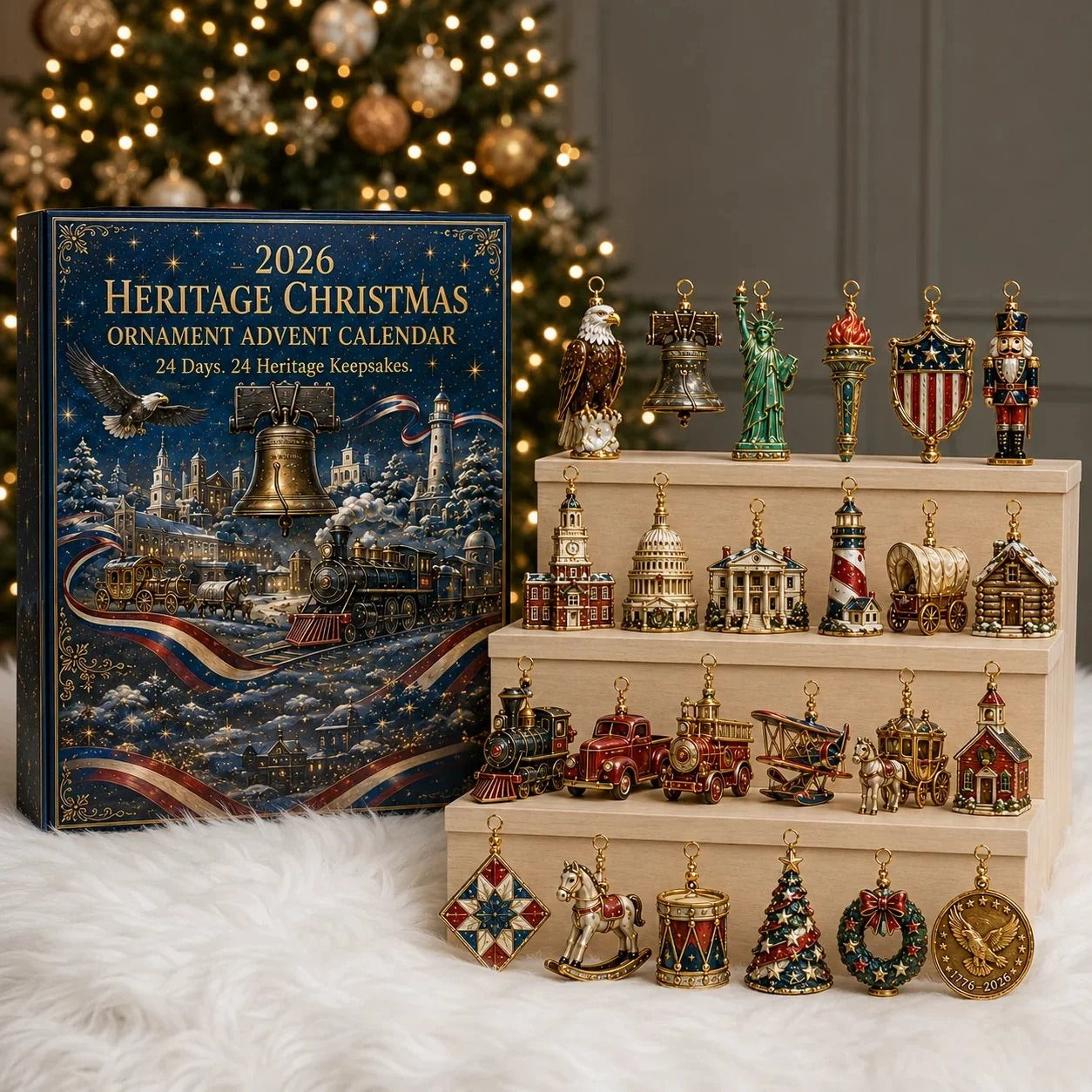 🏛️ 2026 Heritage Christmas Ornament Advent Calendar – 24-Day Keepsake Collection🎄