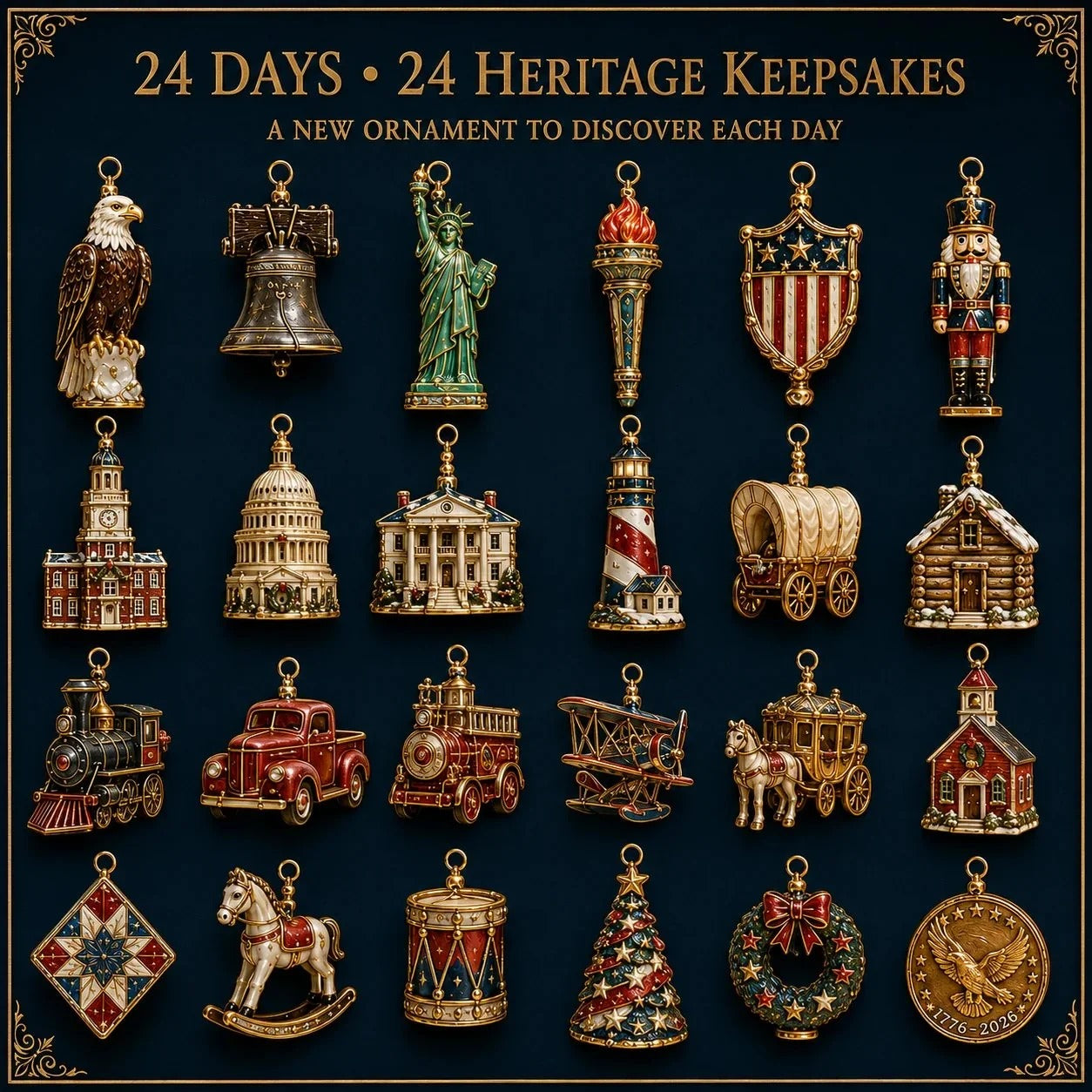 🏛️ 2026 Heritage Christmas Ornament Advent Calendar – 24-Day Keepsake Collection🎄