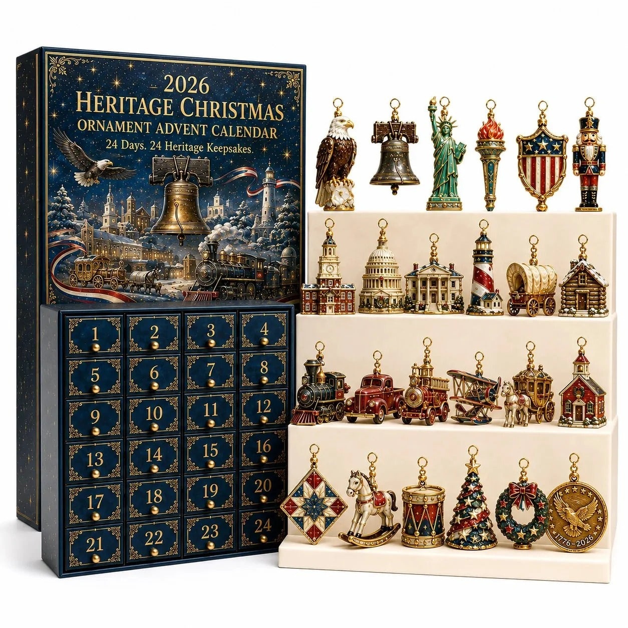 🏛️ 2026 Heritage Christmas Ornament Advent Calendar – 24-Day Keepsake Collection🎄