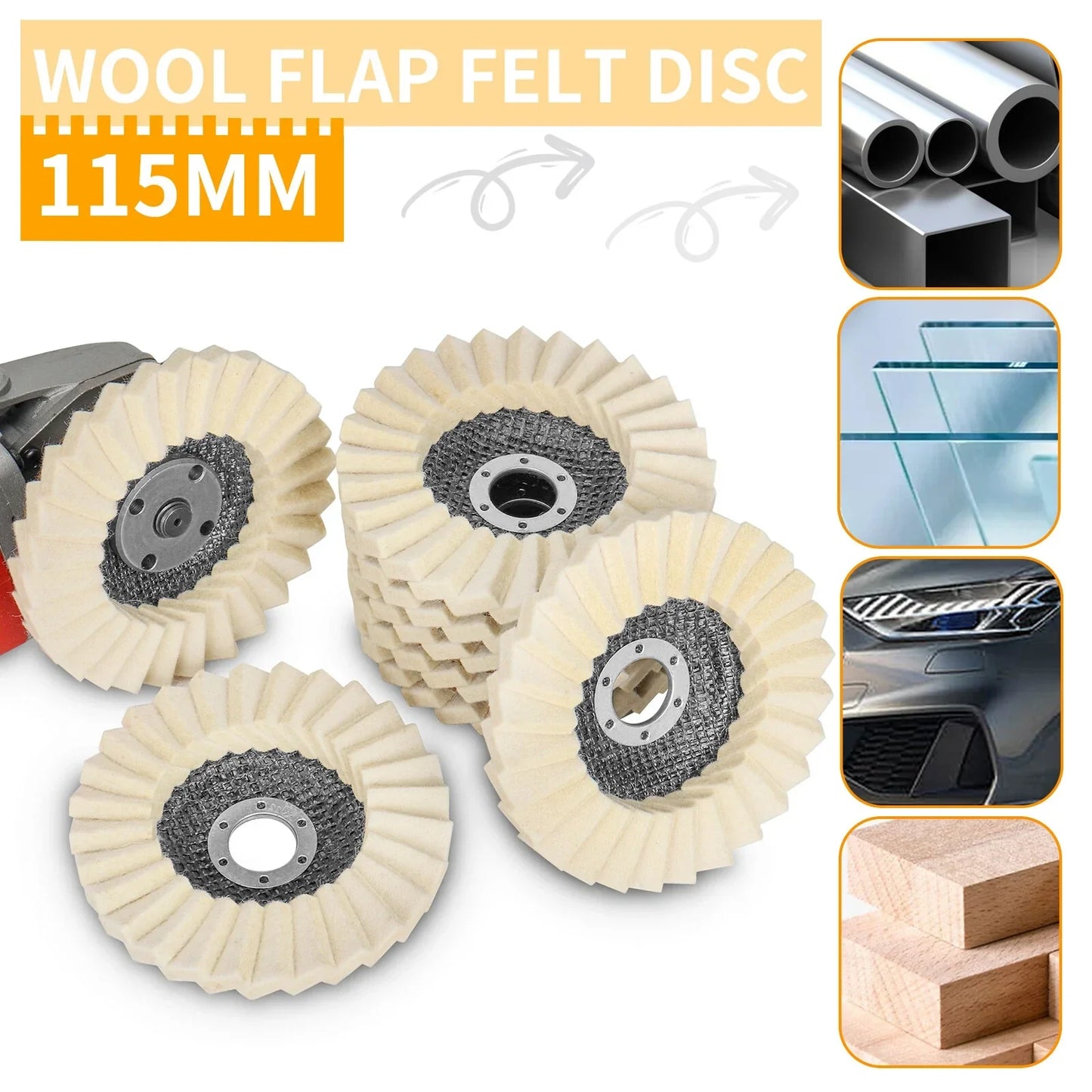 Premium Wool Felt Polishing Flap Disc for Angle Grinders - Mirror Finish Made Easy