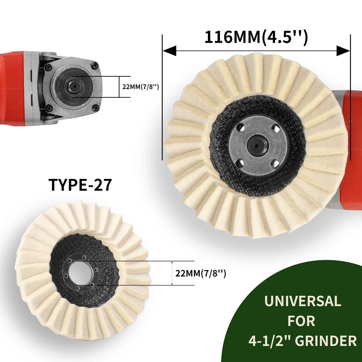 Premium Wool Felt Polishing Flap Disc for Angle Grinders - Mirror Finish Made Easy