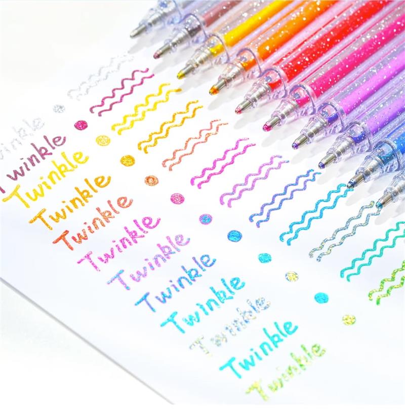 💥Last Day! Buy 2 Get 1 Free – Sparkle Glitter Gel Pen Set (8/12/18pcs), Smooth & Smudge-Resistant, Eco Glitter, Ideal for All Ages – Grab Now!