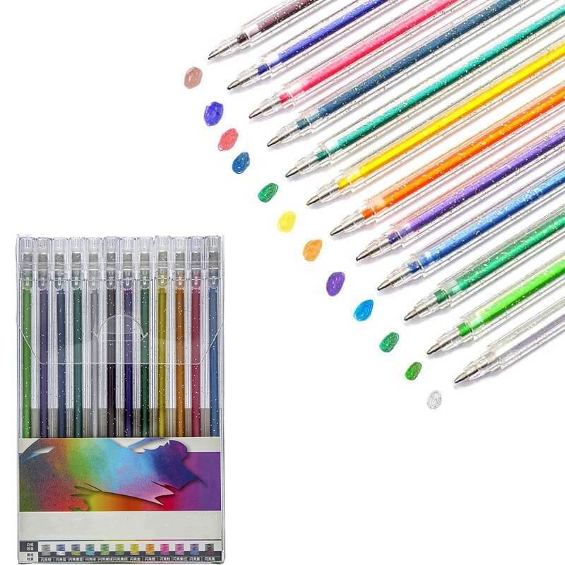 💥Last Day! Buy 2 Get 1 Free – Sparkle Glitter Gel Pen Set (8/12/18pcs), Smooth & Smudge-Resistant, Eco Glitter, Ideal for All Ages – Grab Now!