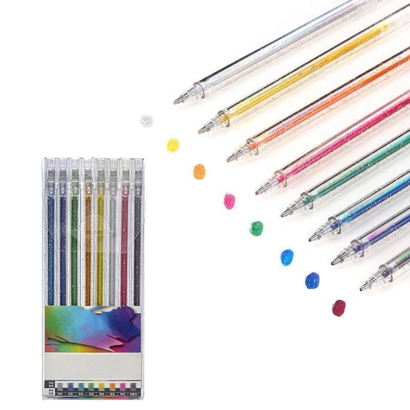 💥Last Day! Buy 2 Get 1 Free – Sparkle Glitter Gel Pen Set (8/12/18pcs), Smooth & Smudge-Resistant, Eco Glitter, Ideal for All Ages – Grab Now!