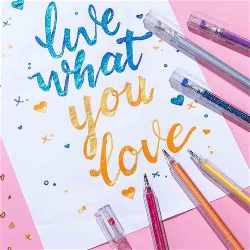 💥Last Day! Buy 2 Get 1 Free – Sparkle Glitter Gel Pen Set (8/12/18pcs), Smooth & Smudge-Resistant, Eco Glitter, Ideal for All Ages – Grab Now!