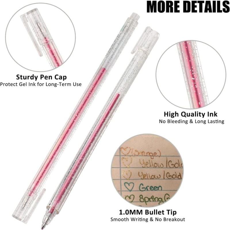 💥Last Day! Buy 2 Get 1 Free – Sparkle Glitter Gel Pen Set (8/12/18pcs), Smooth & Smudge-Resistant, Eco Glitter, Ideal for All Ages – Grab Now!