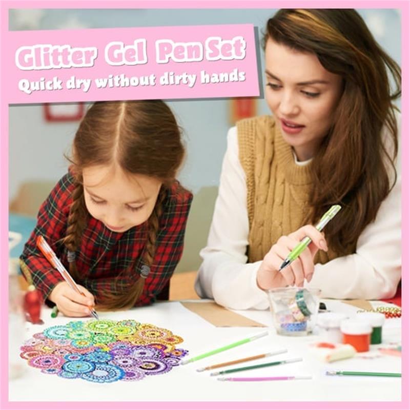 💥Last Day! Buy 2 Get 1 Free – Sparkle Glitter Gel Pen Set (8/12/18pcs), Smooth & Smudge-Resistant, Eco Glitter, Ideal for All Ages – Grab Now!