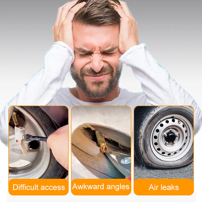 Universal flexible tire valve extension