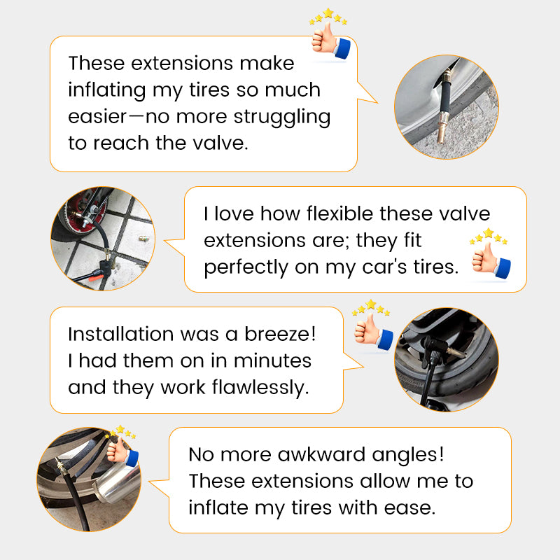 Universal flexible tire valve extension