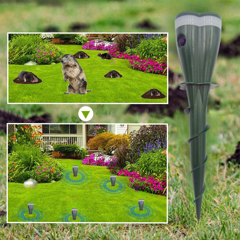 Water-Resistant Solar Mole Repeller with Screws