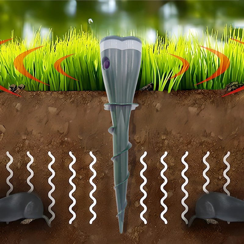 Water-Resistant Solar Mole Repeller with Screws