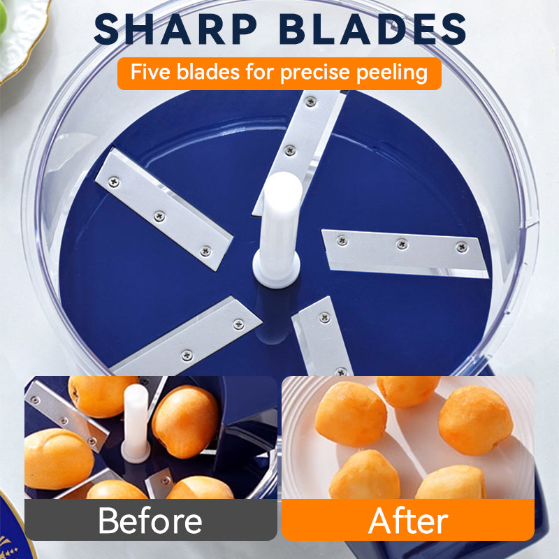 Electric peeler: Peel fruit and vegetables effortlessly in seconds – no sticking, no effort!