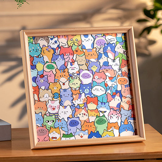 ✨ Drewniane ramki do puzzli dla kotów do samodzielnego montażu