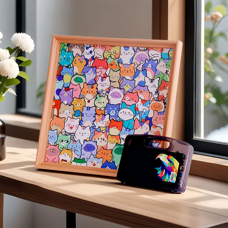 ✨ Drewniane ramki do puzzli dla kotów do samodzielnego montażu