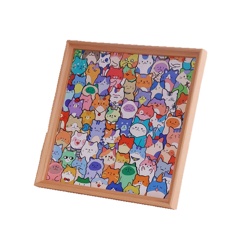 ✨ Drewniane ramki do puzzli dla kotów do samodzielnego montażu