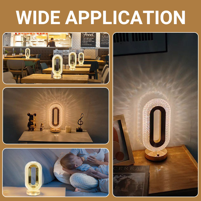 Luksusowa lampka nocna LED z kryształem, którą można ładować