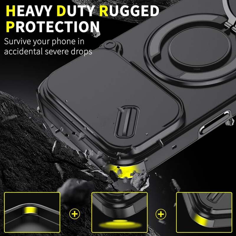 🔥50% OFF🔥 Magnetic phone case with ring holder for iPhone. Military-grade "airbag" protection