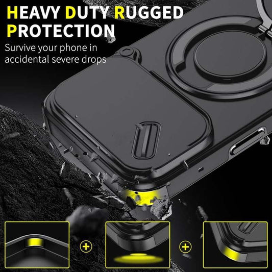🔥50% OFF🔥 Magnetic phone case with ring holder for iPhone. Military-grade "airbag" protection