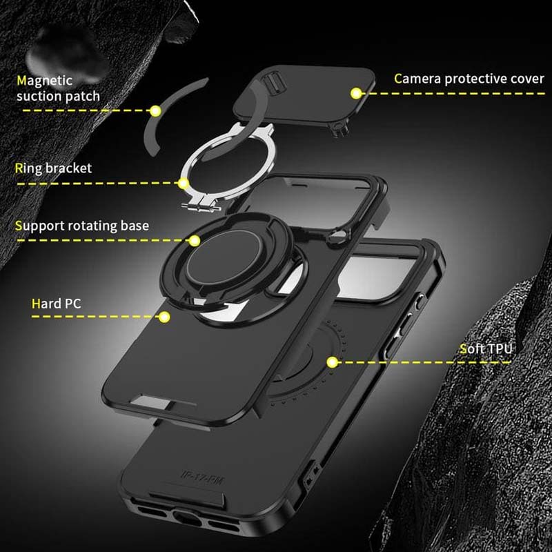 🔥50% OFF🔥 Magnetic phone case with ring holder for iPhone. Military-grade "airbag" protection