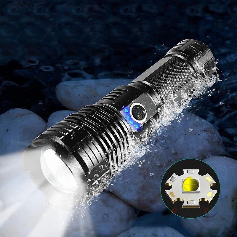 🔦 LIMITED-TIME 49% OFF! ✨ Super Bright Rechargeable Flashlight – 25W, Waterproof, Zoom, 7 Styles ⚡