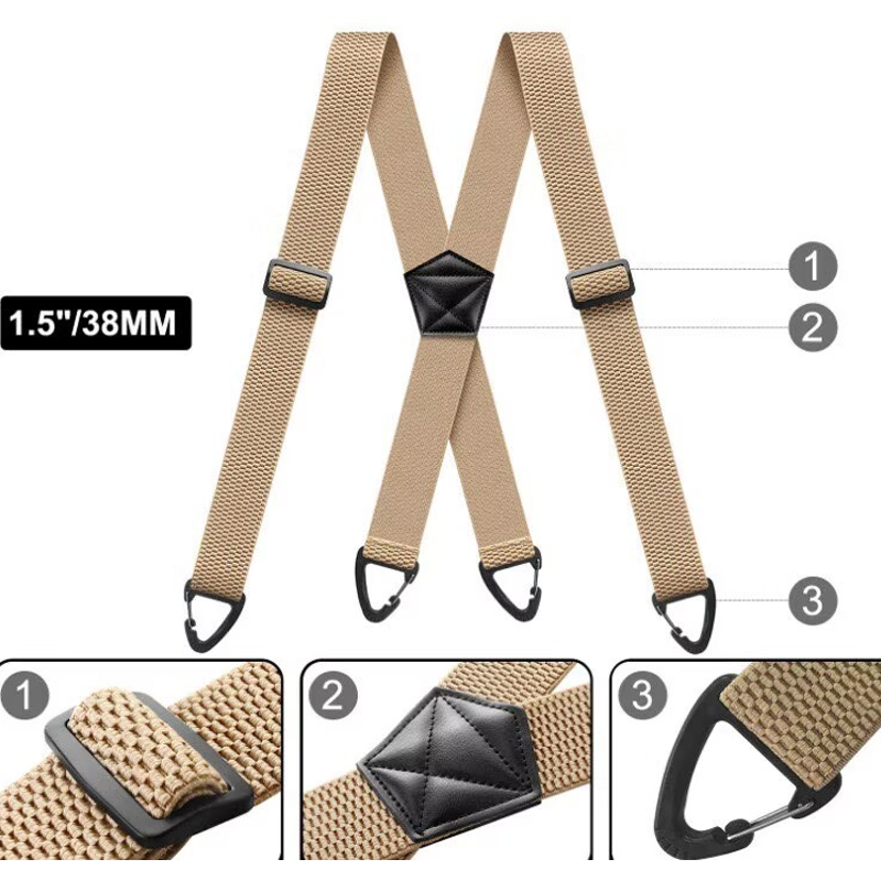 👔 Men's X-Back Suspenders with Heavy-Duty Hook Clips – Wide, Adjustable & Durable for Work & Casual 🎩