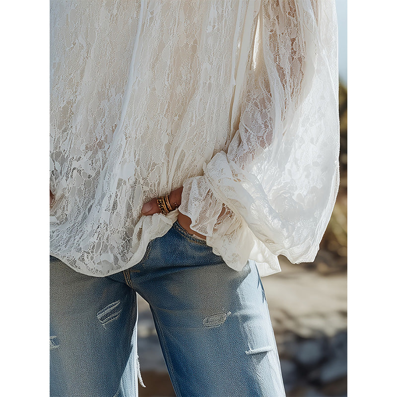 🌸2026 New Arrivals 50% OFF💥Women's Bohemian Off-Shoulder Lace Top
