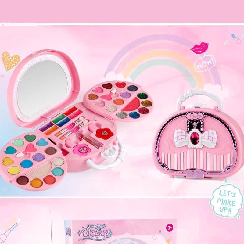 🏆LIMITED TIME 49% OFF💄Kids Washable Makeup Toy Set with Portable Pink Handbag