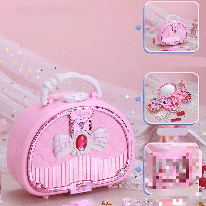 🏆LIMITED TIME 49% OFF💄Kids Washable Makeup Toy Set with Portable Pink Handbag