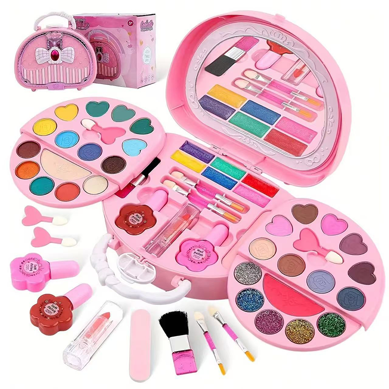🏆LIMITED TIME 49% OFF💄Kids Washable Makeup Toy Set with Portable Pink Handbag