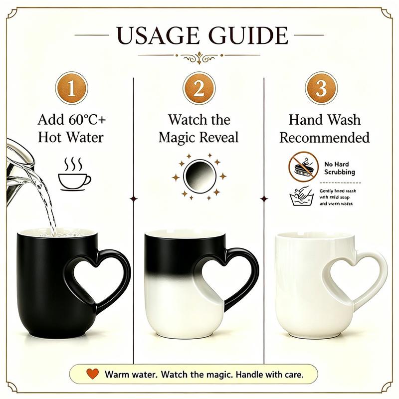 ⏳Time-Limited Special⏰Color Changing Heart Handle Ceramic Mug for Valentine's Day ☕