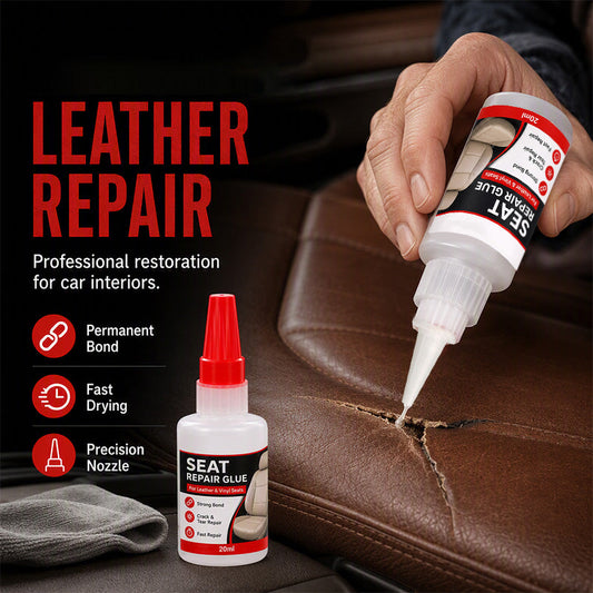 🚗57% OFF NOW! Quick Dry Car Seat Leather Repair Glue‑ Precision Nozzle Vinyl & Leather Adhesive, Permanent Bond Repair Glue for Car Seats, Sofas & Leather Furnitures