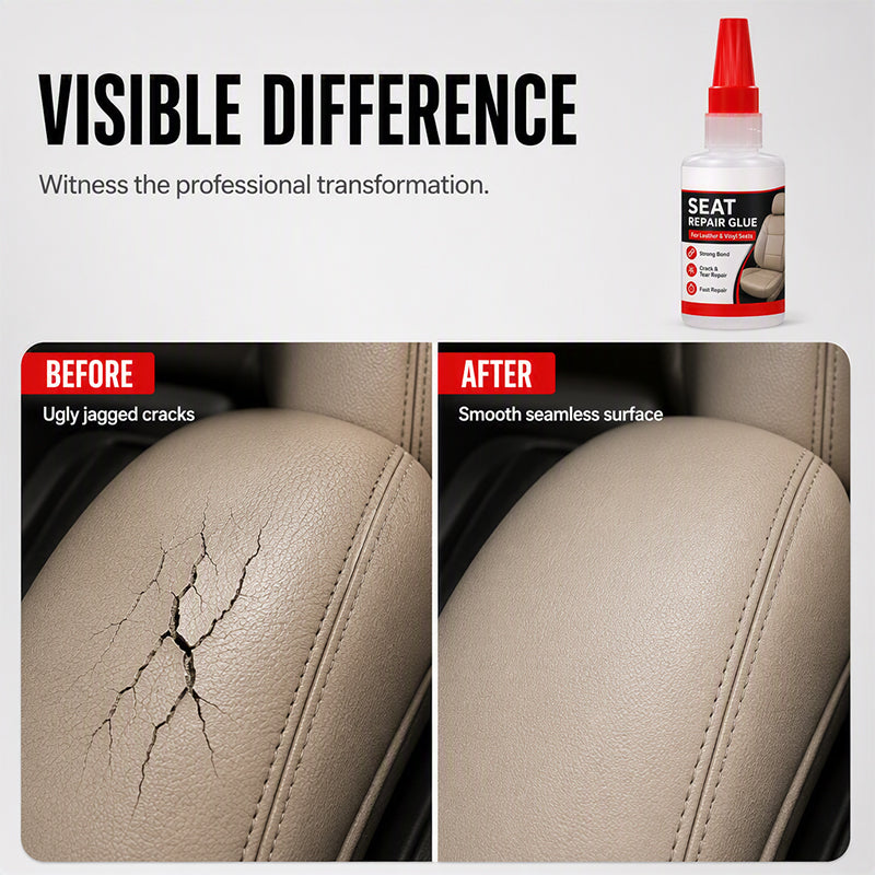 🚗57% OFF NOW! Quick Dry Car Seat Leather Repair Glue‑ Precision Nozzle Vinyl & Leather Adhesive, Permanent Bond Repair Glue for Car Seats, Sofas & Leather Furnitures