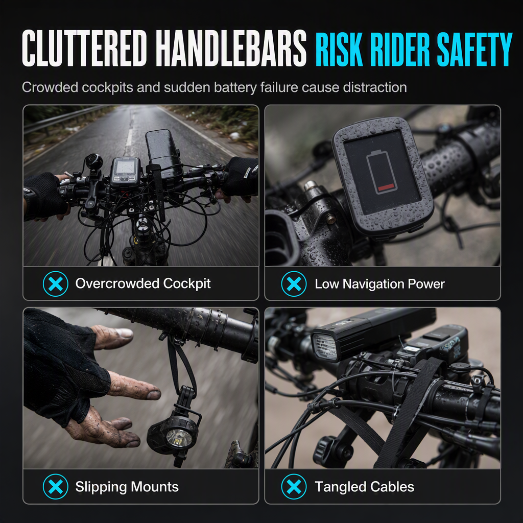 🚲Bicycle Handlebar Extender Bracket with USB Power Bank Function and Bike Light Flashlight Mount