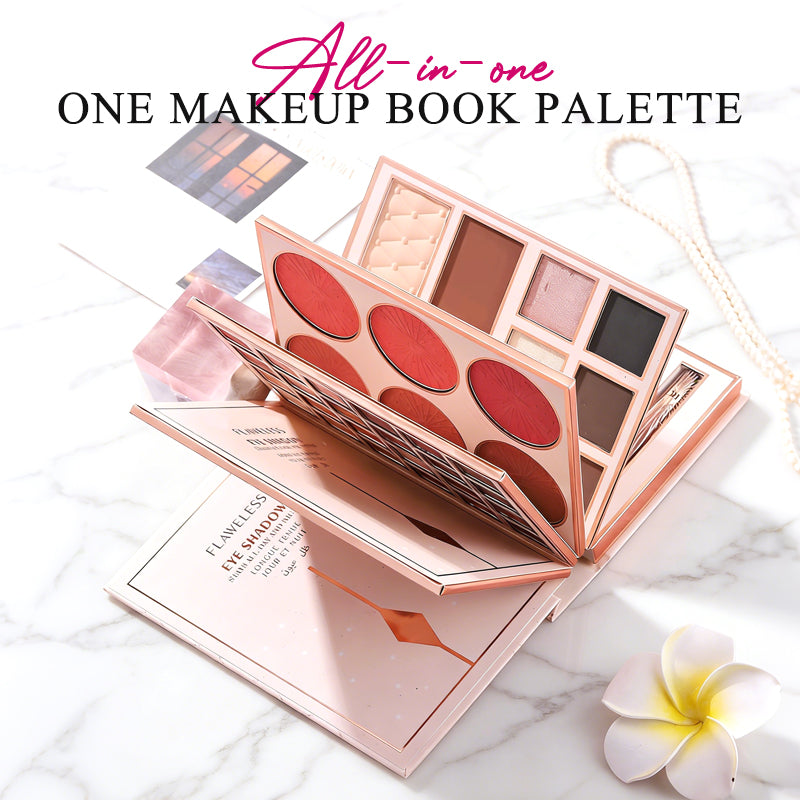 💄50% OFF NOW! All-in-One Makeup Book Palette – Multi Layer Eyeshadow Blush Contour Highlight Makeup Kit, Portable Foldable Makeup Book for Daily & Party Makeup