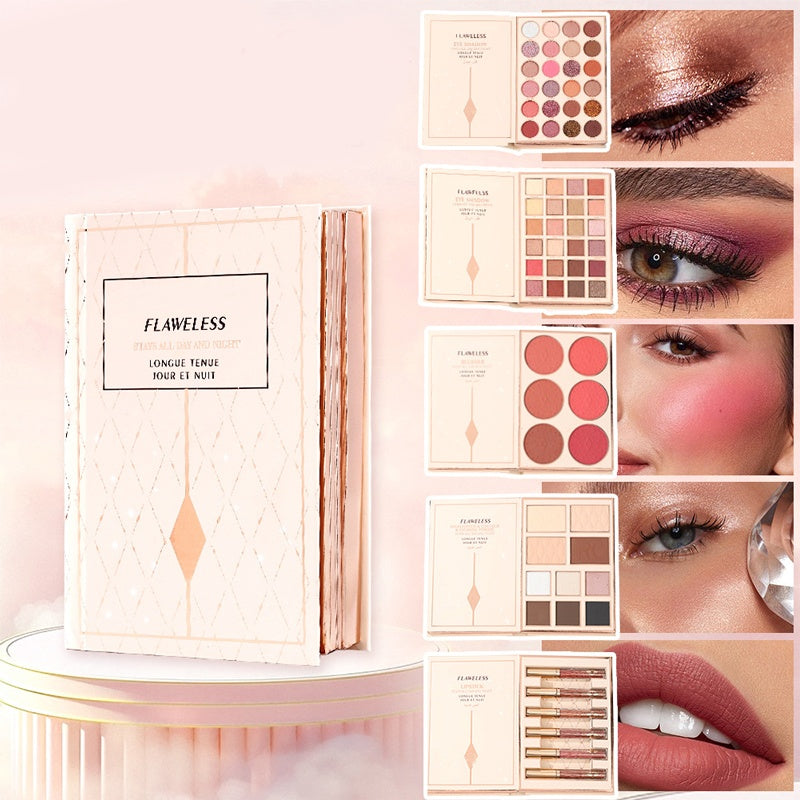 💄50% OFF NOW! All-in-One Makeup Book Palette – Multi Layer Eyeshadow Blush Contour Highlight Makeup Kit, Portable Foldable Makeup Book for Daily & Party Makeup