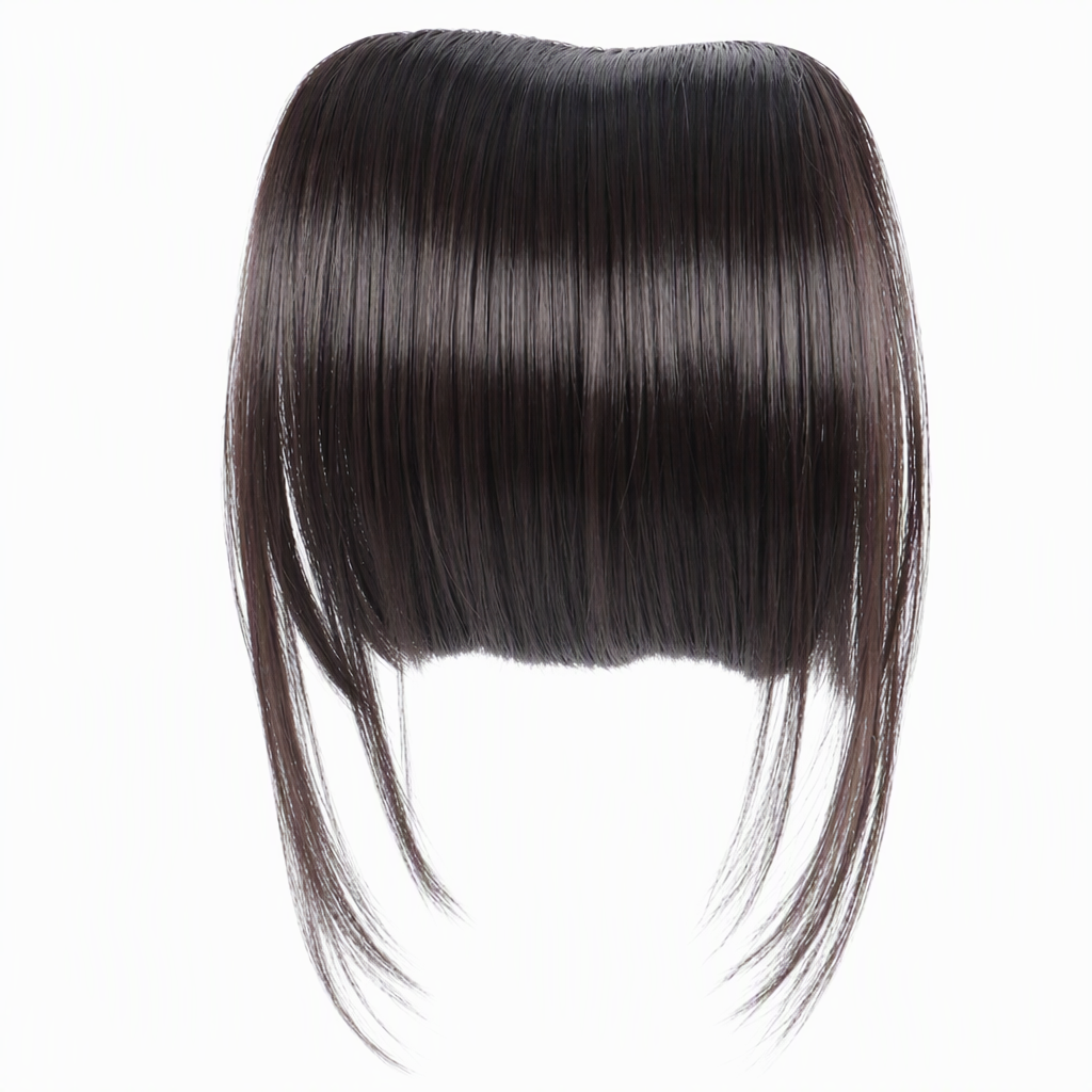💇‍♀️ Artificial air-bangs with side sections & hair clip – synthetic front section for women, natural & versatile