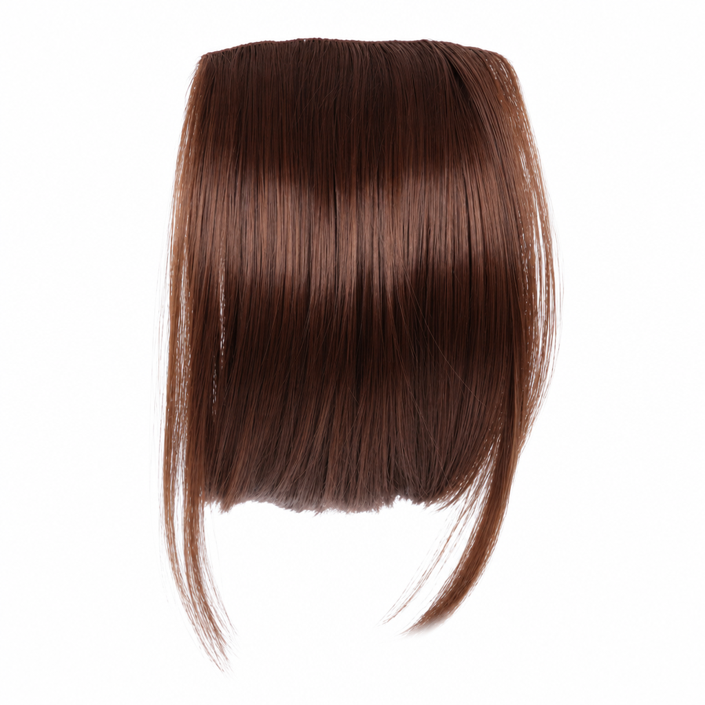 💇‍♀️ Artificial air-bangs with side sections & hair clip – synthetic front section for women, natural & versatile