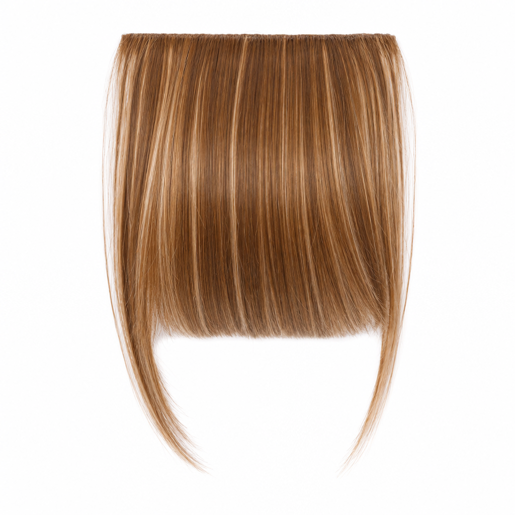 💇‍♀️ Artificial air-bangs with side sections & hair clip – synthetic front section for women, natural & versatile