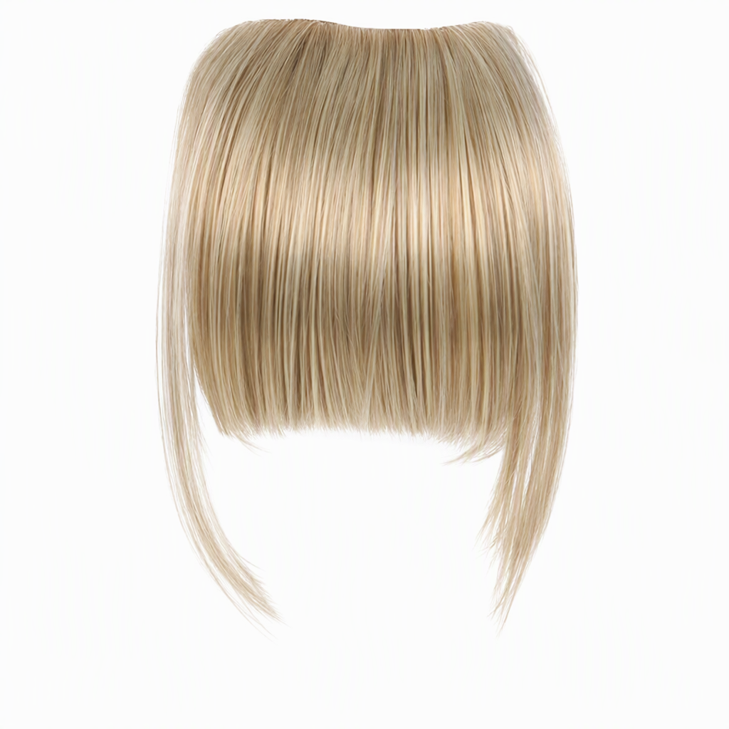💇‍♀️ Artificial air-bangs with side sections & hair clip – synthetic front section for women, natural & versatile