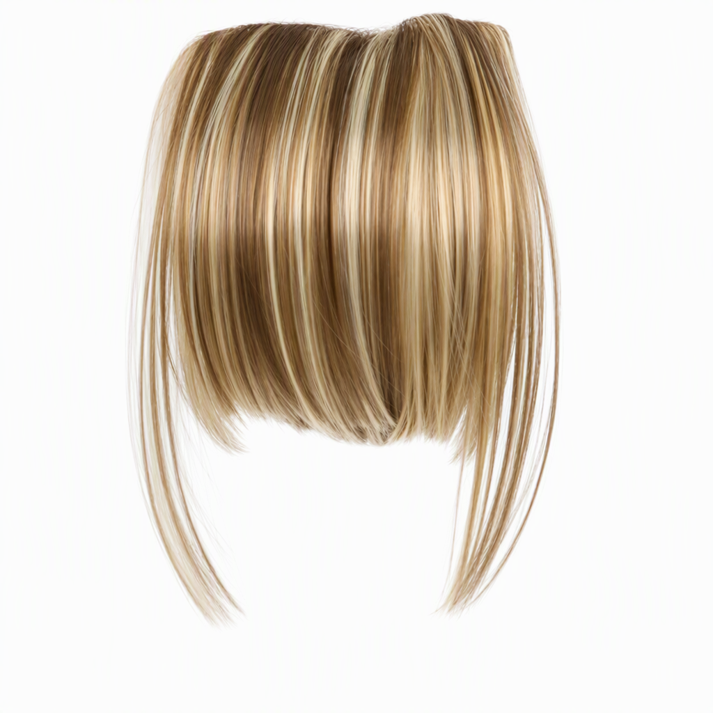💇‍♀️ Artificial air-bangs with side sections & hair clip – synthetic front section for women, natural & versatile