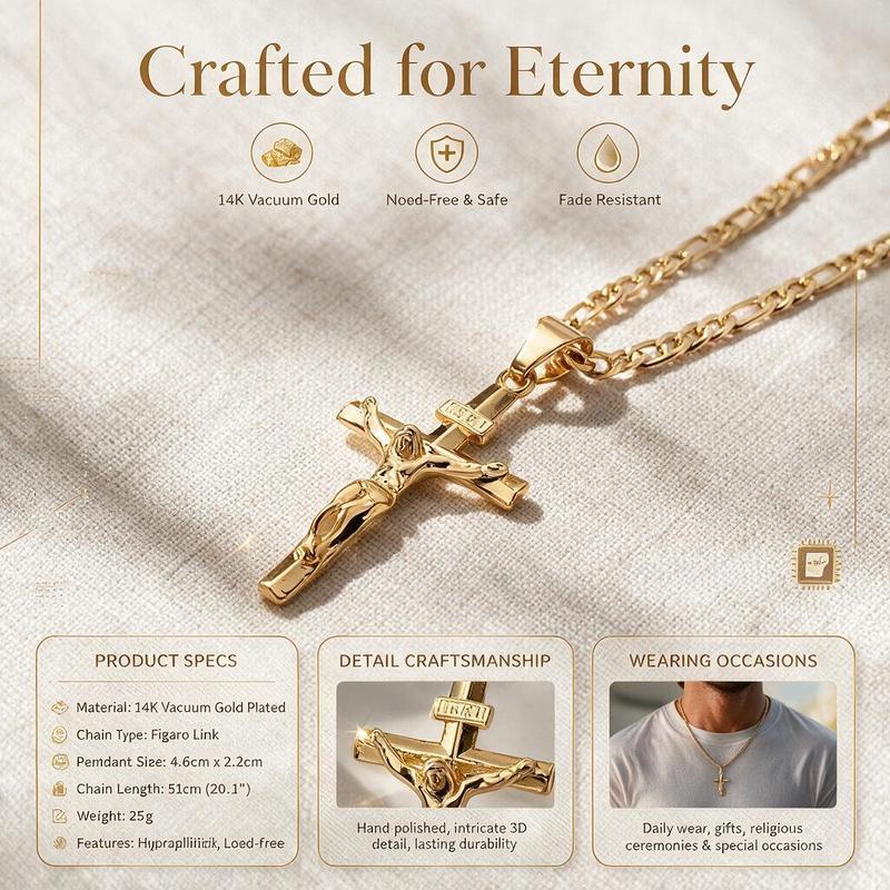 ✨💎Portrait Cross Pendant Necklace for Men and Women✝️