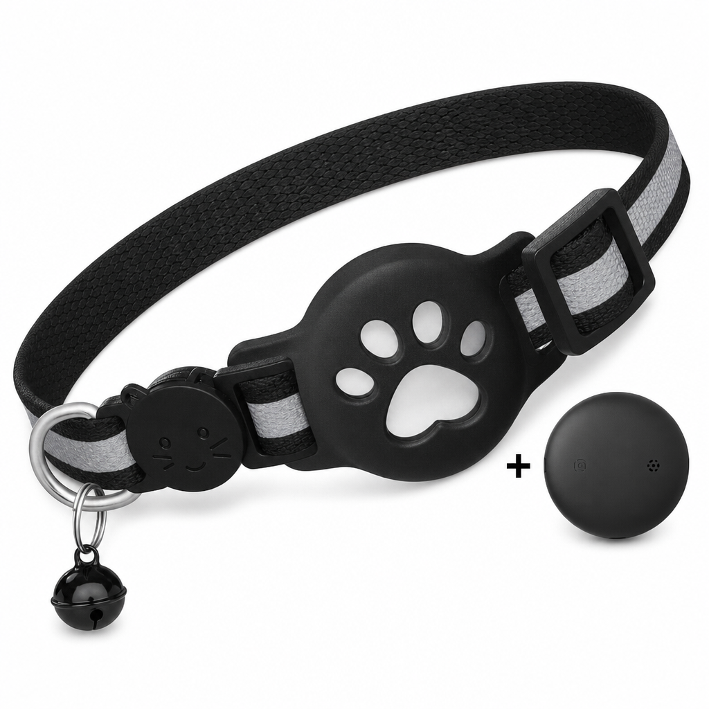 Reflective Cat Collar with Waterproof Smart Pet Tracker Locator