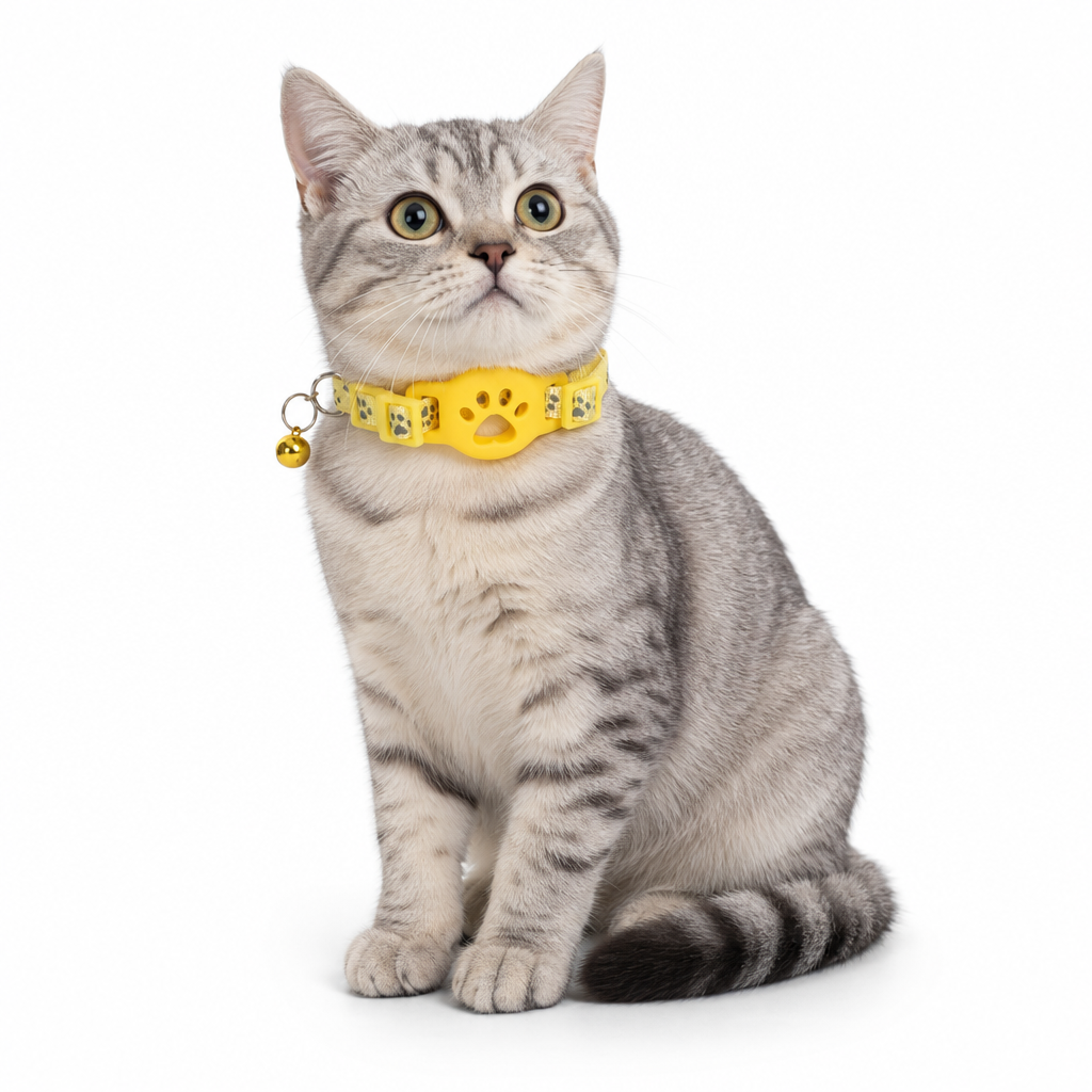 Reflective Cat Collar with Waterproof Smart Pet Tracker Locator