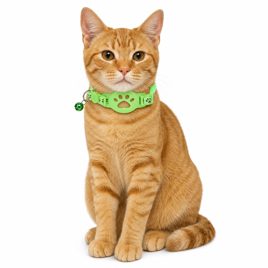 Reflective Cat Collar with Waterproof Smart Pet Tracker Locator