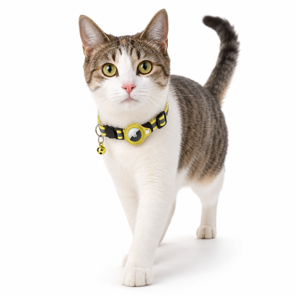 Reflective Cat Collar with Waterproof Smart Pet Tracker Locator