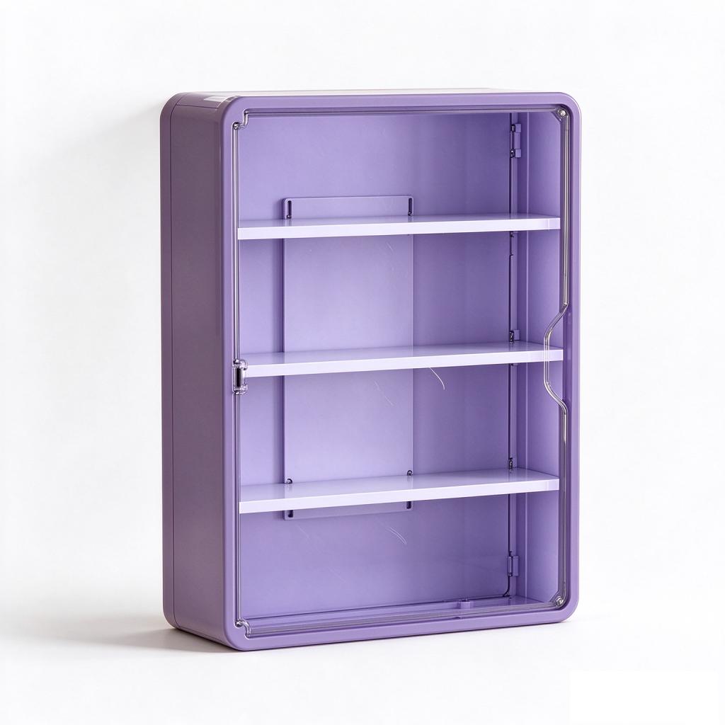 Wall Mounted Clear Action Figure Display Case and Storage Organizer with Two Shelves